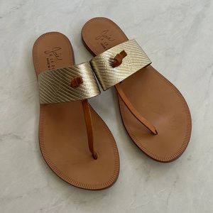 Joie gold/tan leather flat thong sandals size 6. Great condition!